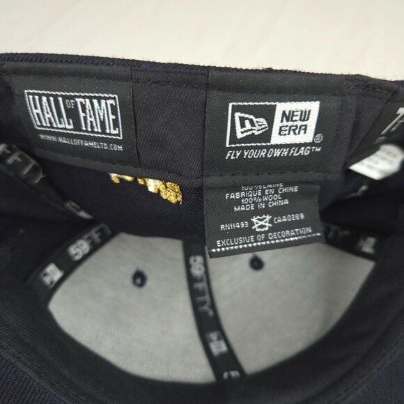 Hall Of Fame Mike Piazza Cooperstown Cap Hat Black Gold Embroidery - Picture 8 of 8